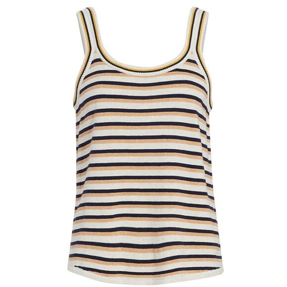 Nic+Zoe Vital Striped Sweater Tank Cream, Black, Mustard, Tan Size L - Picture 1 of 15